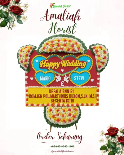 Karangan Papan Bunga Pernikahan di Purbayasa